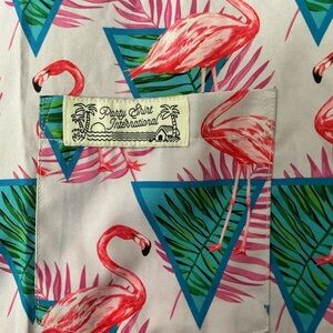 Party Shirt International Flamingo Print Button-Up